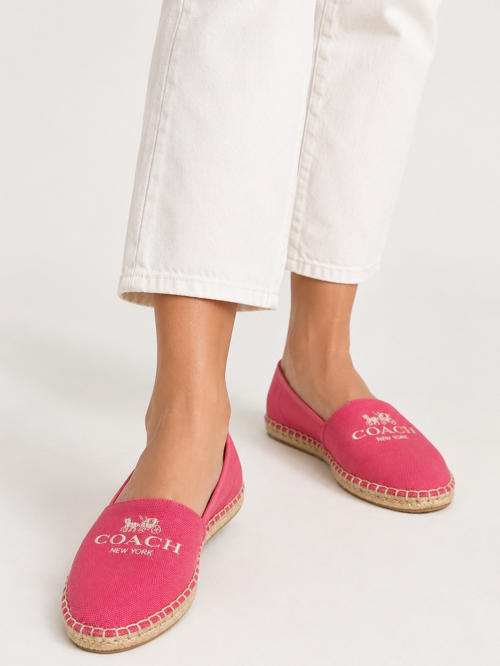 Coach Rhoda Canvas Espadrille Slip-Ons Shoes Classic Preppy